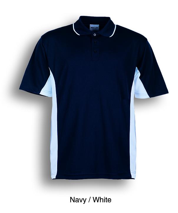 navy white, Breezeway Panel  Polo Shirt Short sleeve      UPF: excellent protection     160gsm, 100% breezeway polyester fabric     Breathable  micromesh fabric     Draws Sweat from Body, Quick Dry